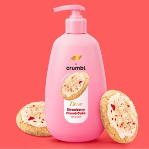 Dove X Crumbl Limited Edition Strawberry Crumb Cake Hand Wash 12 oz Pump Style